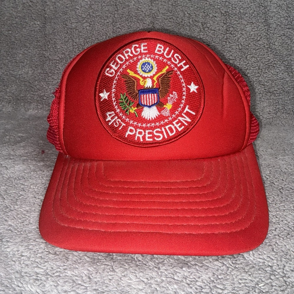 Vintage George Bush 41st President Trucker Hat Foam Mesh SnapBack‎ Cap